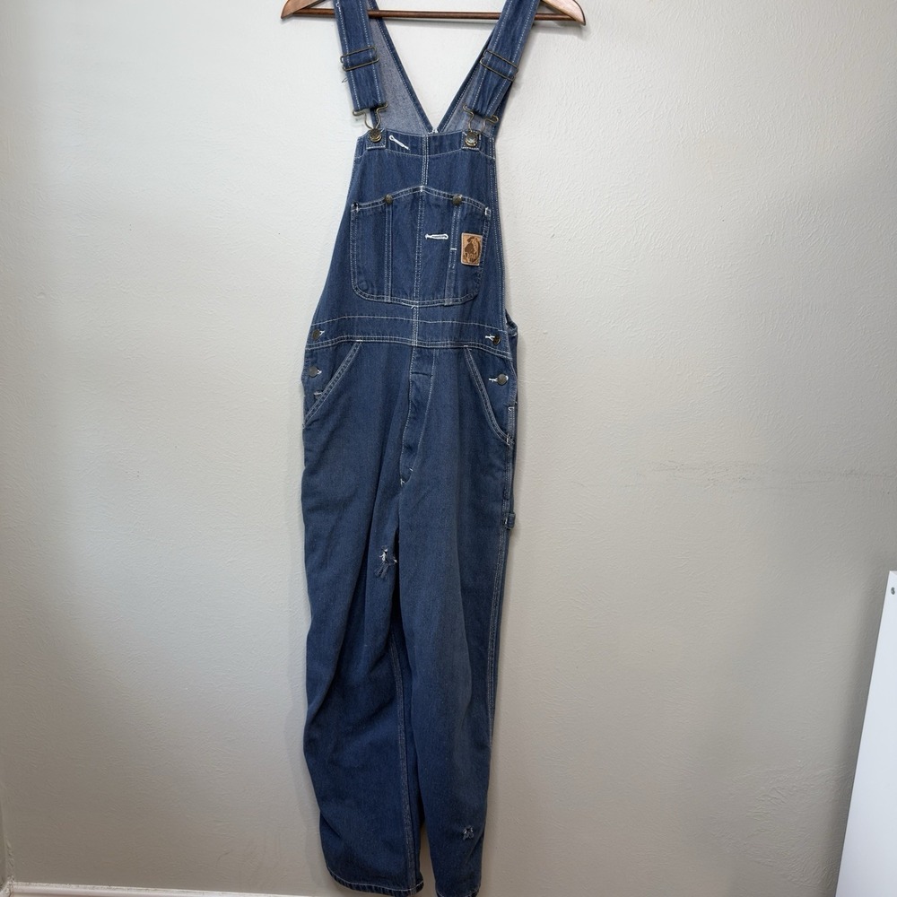 Berne Denim 34x30 Overalls Men Bib Workwear Carpenter Pockets Farm Chore Barn